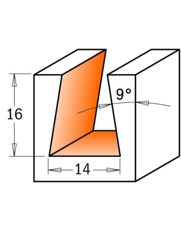 Fresa a coda di rondine da 9° in punte a coda di rondine di CMT