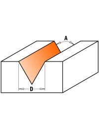 Frese per scrittura, scanalature a V e smussature con punta laser (35°) di CMT