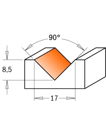 Fresa per scanalature a V con inserti reversibili (90°) in Punte per scrittura, scanalature a V e smussatura di CMT