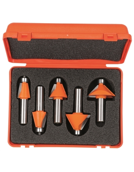 5 piece chamfer router bit set