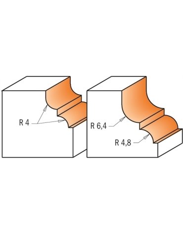 Frese per modanature decorative con frese a battuta in profilo di CMT