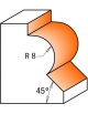 Fresa da radio cóncavo con bisel 45°