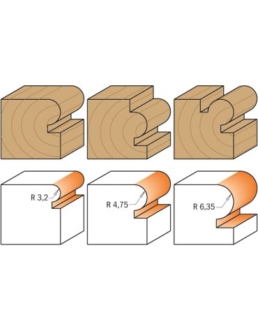 Frese arrotondatrici semicircolari con cuscinetto in Profile Bits di CMT