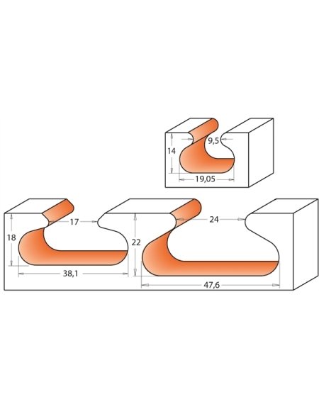Frese a manico in punte multiprofilo di CMT