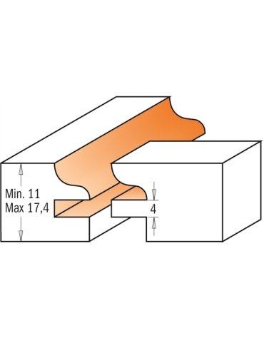 Set di frese per giunti profilati/controprofili in punte per pannelli di CMT