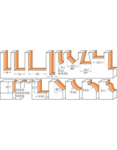 Set di 15 frese in set di punte da trapano di CMT