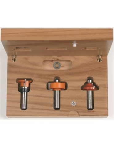 Coffrets de 3 fraises pour volets et portes en verre