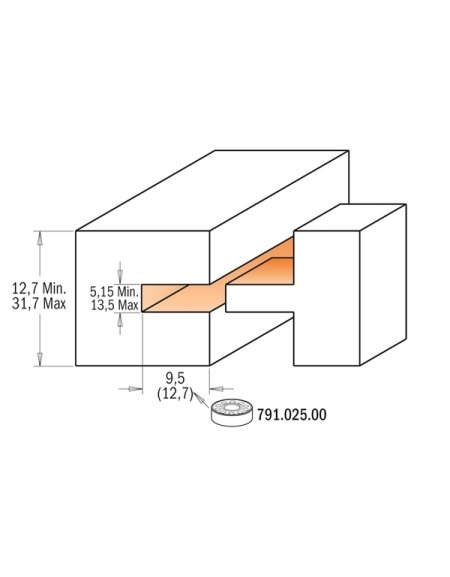 Set di frese per giunzioni a mortasa e tenone regolabili in set di punte di CMT
