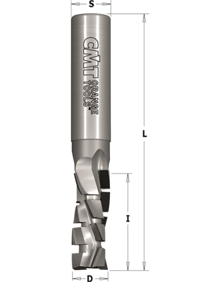 Diamond router cutters with shear angle for nesting