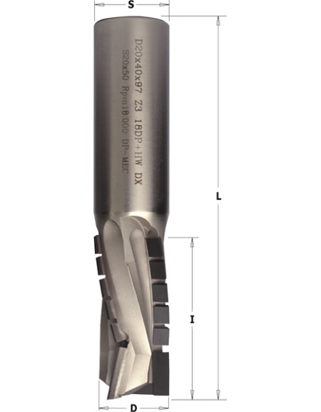 Diamond spiral router cutters with shear angle