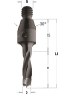 Dowel drills with threaded shank without countersink