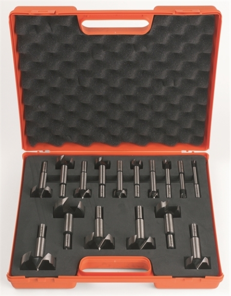 Estuche de 5 brocas de mango cilíndrico tipo Forstner