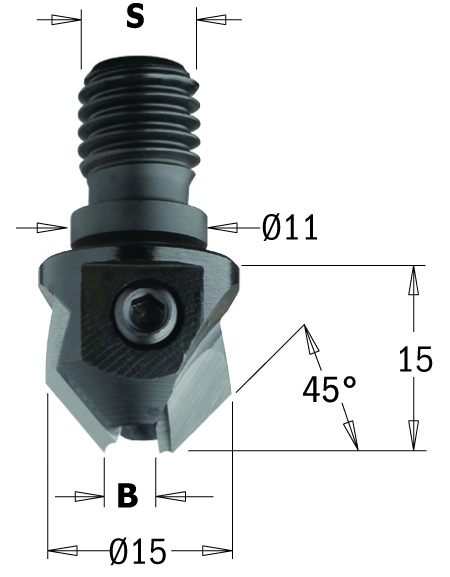 Countersinks with threaded shank