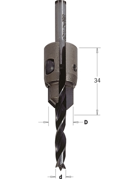 Avellanador portabroca ajustable