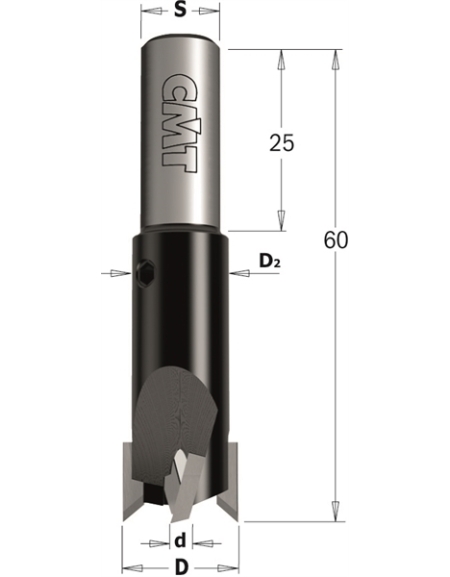 90° Countersink with parallel shank