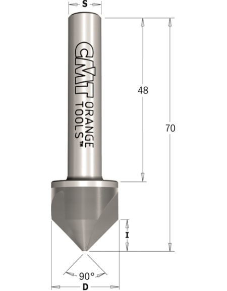 90° Solid carbide countersink with parallel shank