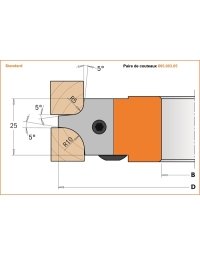Porte-outils pour quart de rond
