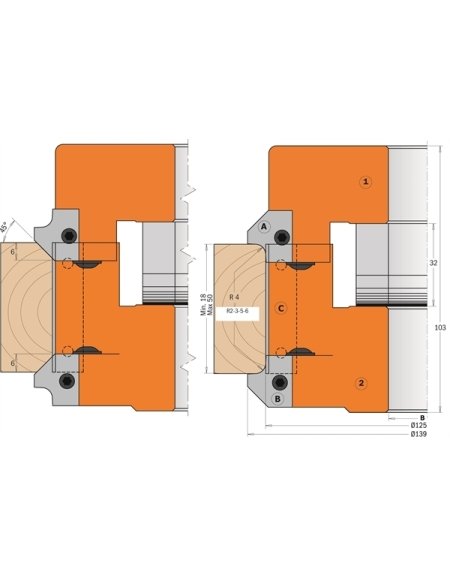 Set di 2 portautensili per arrotondamento e smussatura in Portautensili per arrotondamento e smussatura di CMT