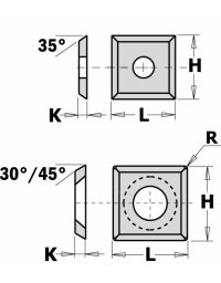 Lame reversibili - 4 taglienti in coltelli reversibili HMW di CMT