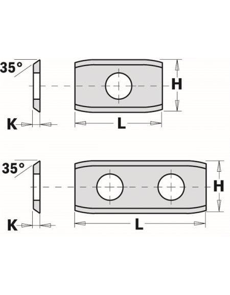 Lame reversibili - 4 taglienti in coltelli reversibili HMW di CMT
