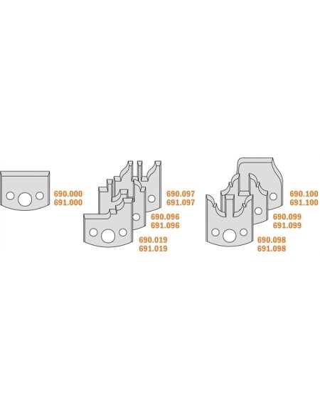Set per porte multiprofilo con limitatore in Portautensili per coltelli universali e set di CMT