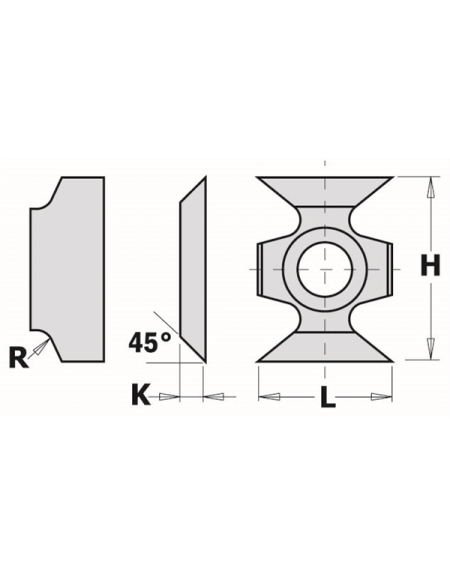 Standard indexable knives - 4 cutting edges