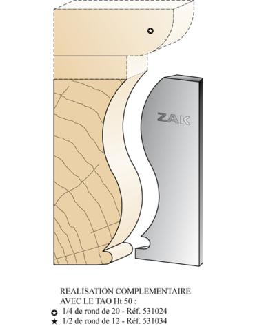 Serie 534 Coltelli in stile Luigi Filippo e Impero in ferro per PO ZAK® (H. 100) di ZAK