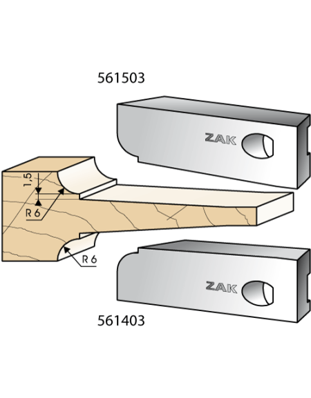 Series 561 cutters, multicut: Flat moulding