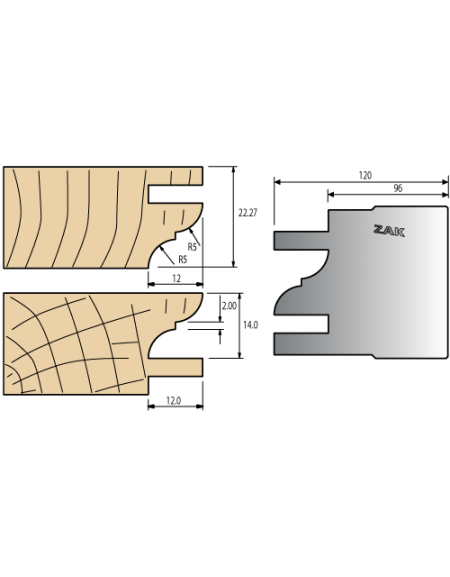 Baureihe Monofunktions-Werkzeughalter: Platten Multi-Profil-Fügen mit 12 mm Vorschub