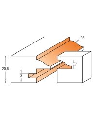 2 frese per alloggiare guarnizioni per porte in vetro in Groove Bits di CMT