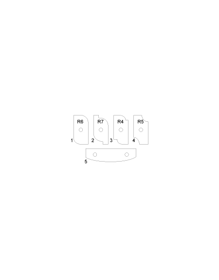 Plaquitas insertables de carburo para cabezal para plafones con moldura curvada en forma de S