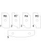 Plaquitas insertables de carburo para cabezal para plafones con moldura curvada en forma de S