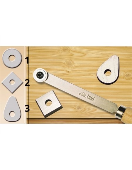 Raschietto multiforme - 3 pezzi per tornitura del legno di STUBAI