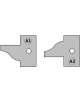 Par de cuchillas para cabezales para perfiles machihembrados HW