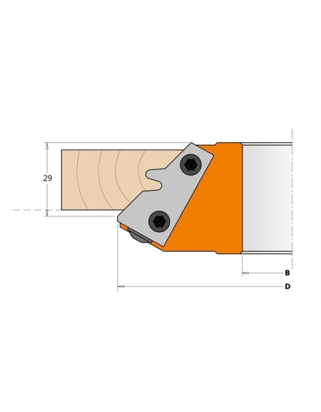 Set of cutters for 45° cutting angle tool holder