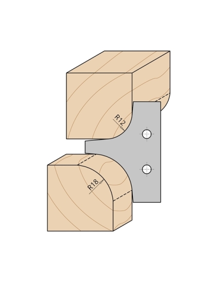 Jeux de couteaux carbure pour porte-outils quart de rond