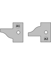 Couple de couteaux pour porte-outils profil et contre-profil HW