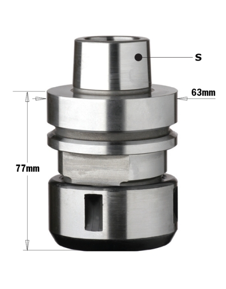 HSK chuck with precision collet "HSK-F63-DIN 6388 - EOC25"