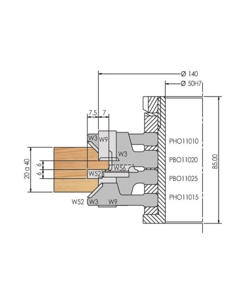 Portautensili per scanalature simmetriche con inserti - ELBÉ