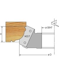 Porte-outils moulure montant à plaquettes
