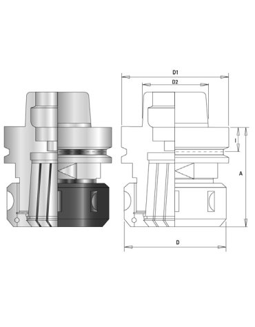 Mandrini portautensili con attacco conico HSK-63 F in Mandrini per CNC di ELBÉ