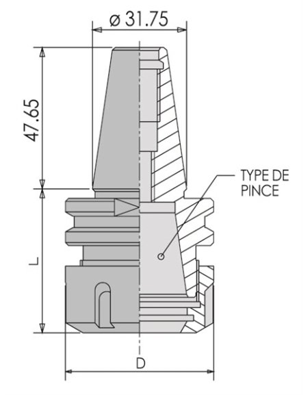 Mandrins à pinces cône ISO 30