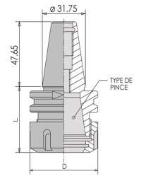 Mandrins à pinces cône ISO 30