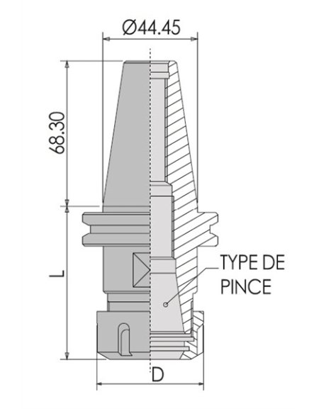 Mandrins à pinces cône ISO 40