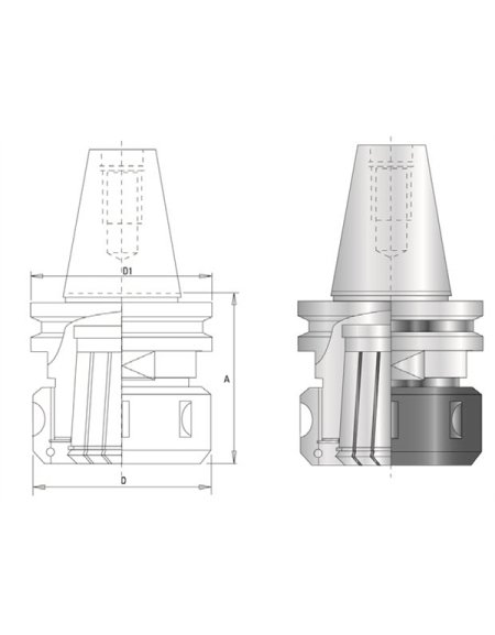 Mandrins à pinces cône ISO 40