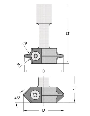 Punte per arrotondamento o smussatura con inserti Z2 in inserti in metallo duro di ELBÉ