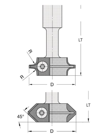 Punte per arrotondamento o smussatura con inserti Z2 in inserti in metallo duro di ELBÉ