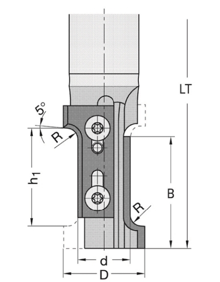 Füge-, Abrund- und Fase-Schaftfräser mit Wechselplatten Z1 + 1