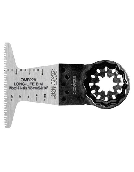 Lama da 65 mm per taglio a tuffo e a filo per legno e metallo. Lunga durata. Lame oscillanti STARLOCK - Legno e metallo di CMT
