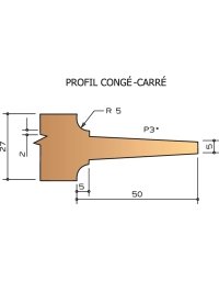 Porte-outils plate bande congé + carré a plaquettes